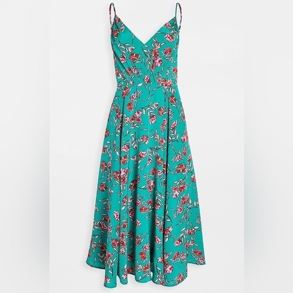 Anthropologie Yumi Kim Vienna Silk Dress in ‘dandelion emerald’ size 2P NWT - Picture 5 of 11